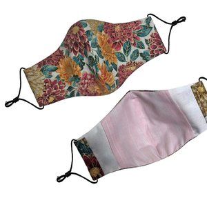 Japanese Asian Floral Handmade Face Mask Nose Wire